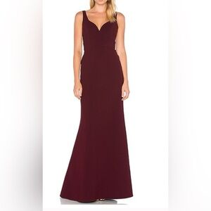 JILL JILL STUART Sweetheart Burgundy Neck Gown in Raisin SPL